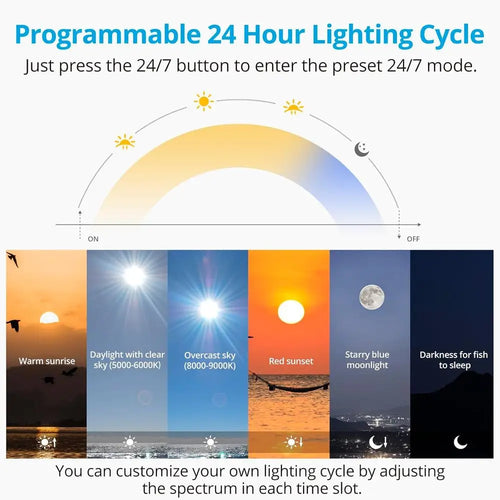 24/7 Adjustable LED Aquarium Light for Fish Tanks