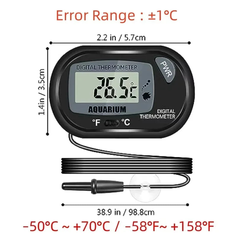 Digital Aquarium Thermometer with Suction Cup Probe