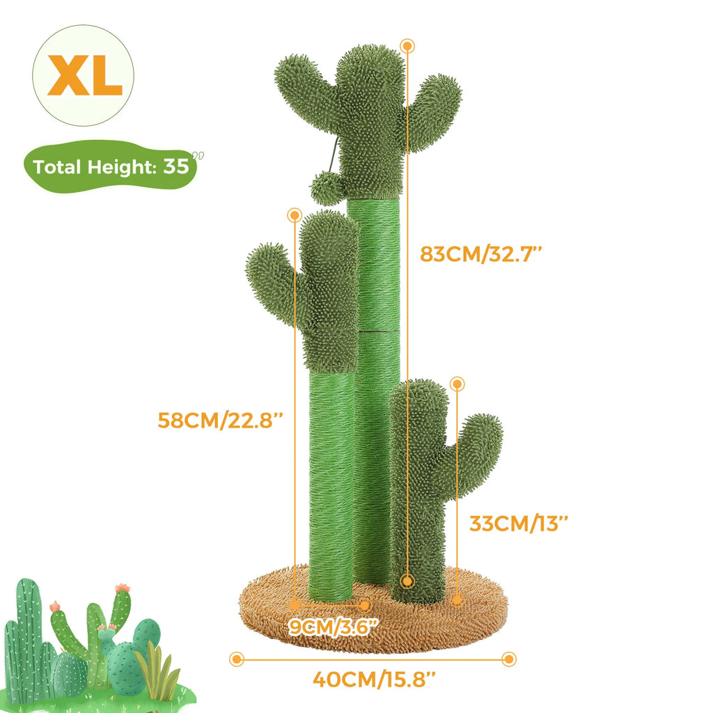 Cactus Triple Scratching Post for Indoor Cats