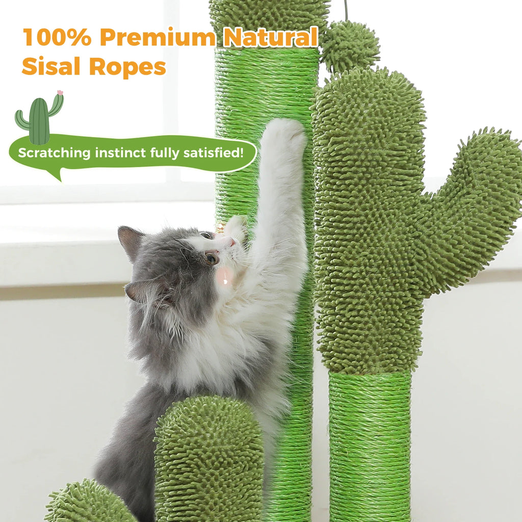 Cactus Triple Scratching Post for Indoor Cats