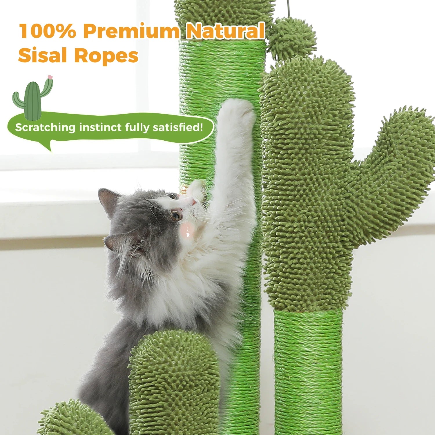 Cactus Triple Scratching Post for Indoor Cats