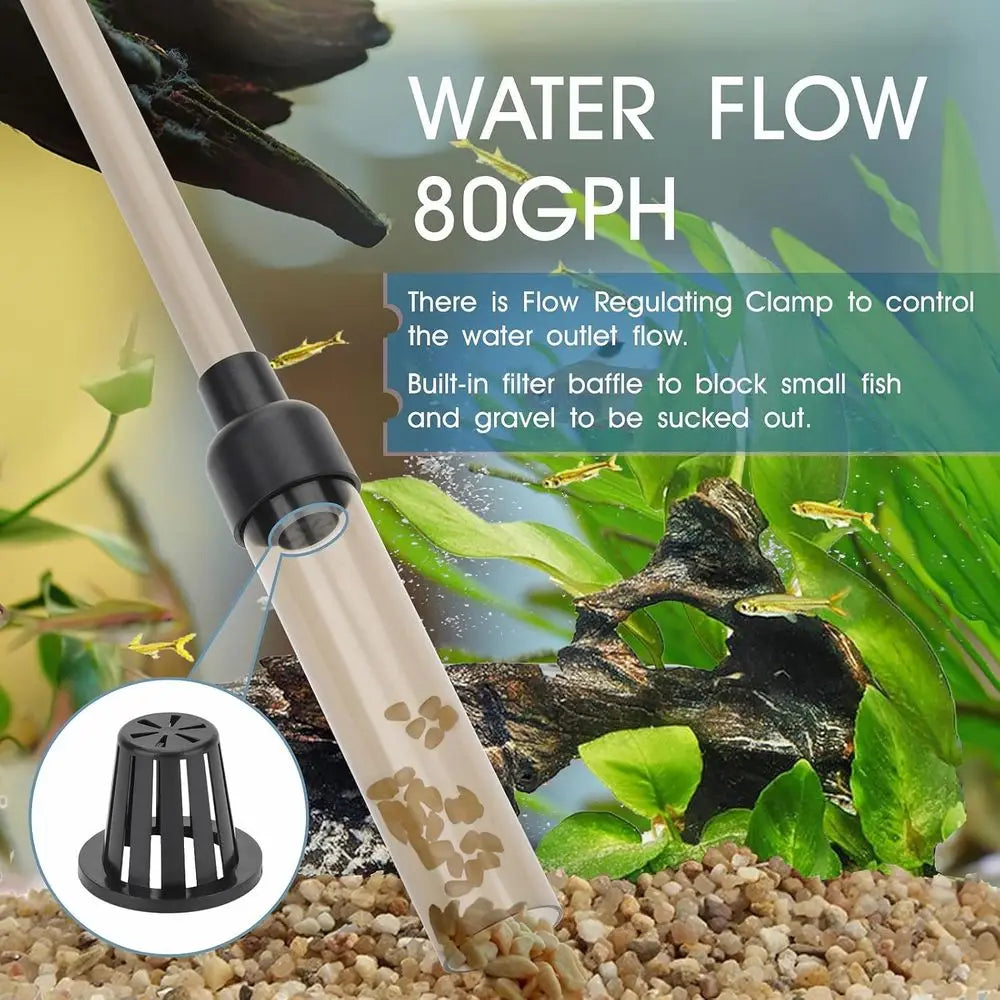 Small Gravel Vacuum for Aquarium 80GPH