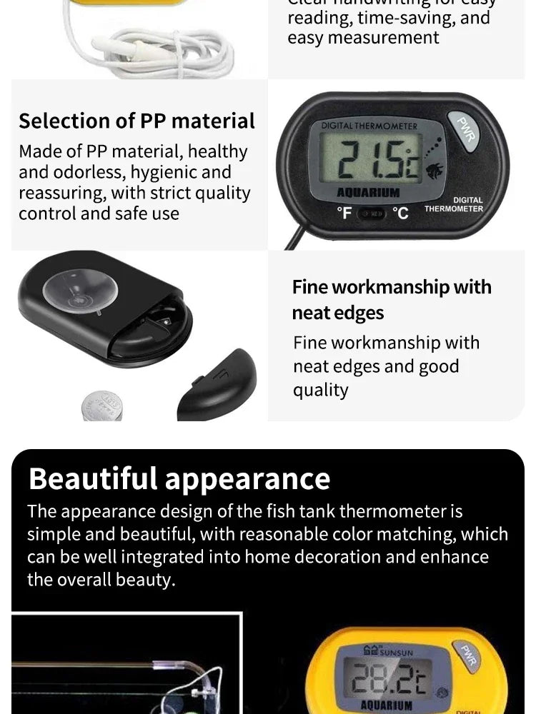 Digital Aquarium Thermometer with Suction Cup Probe
