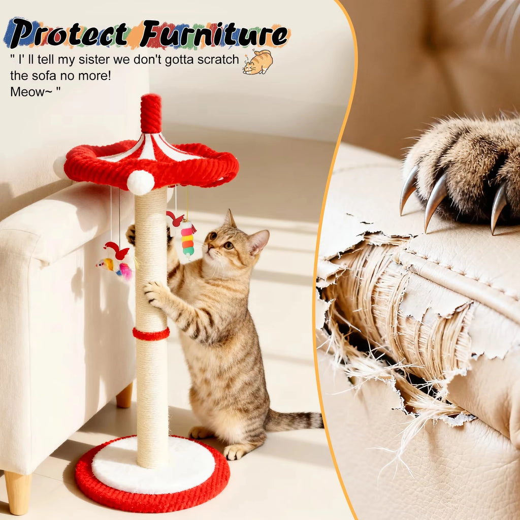 Rotating Interactive Cat Scratching Post