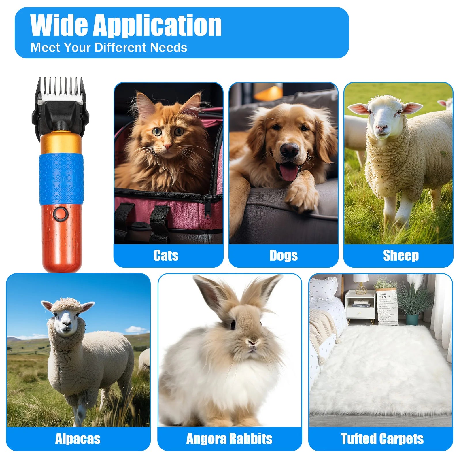 36W Professional Clipper Pet Hair Trimmer Kit